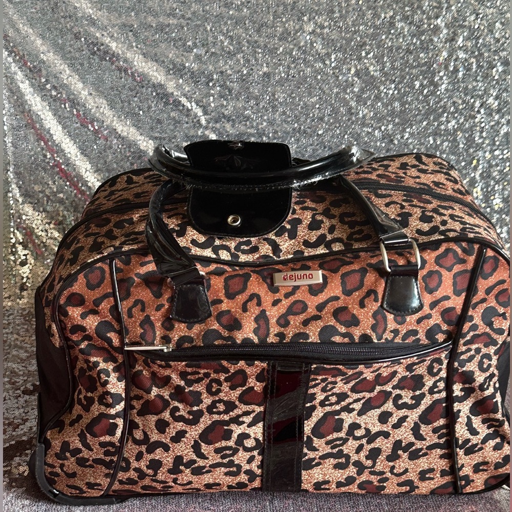 DEJUNO Large Cheetah Stripes Carry On Travel Bag Suitcase - Picture 2 of 16
